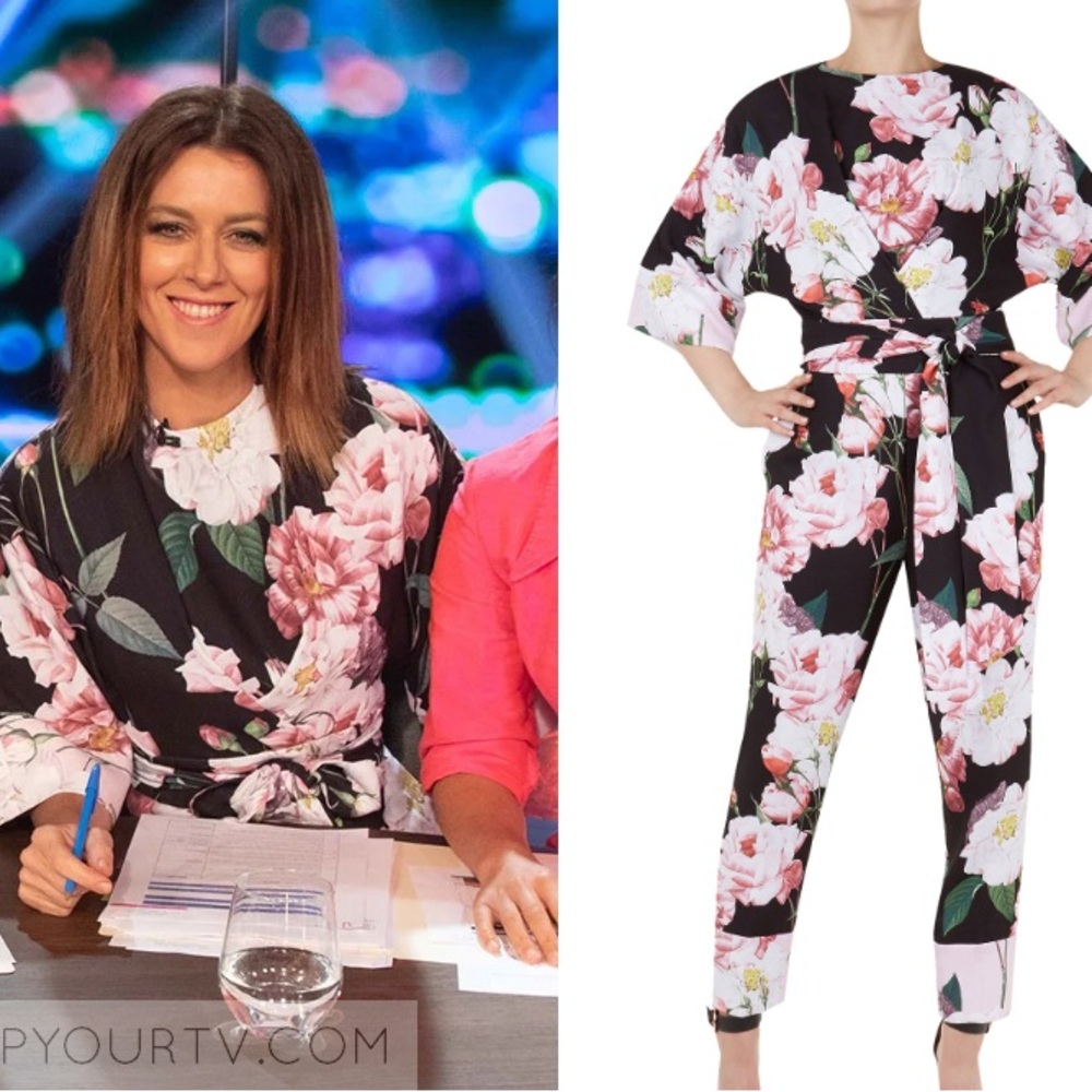 Neptone Iguaza Kimono Sleeve Floral Jumpsuit Black Size 0 NWT